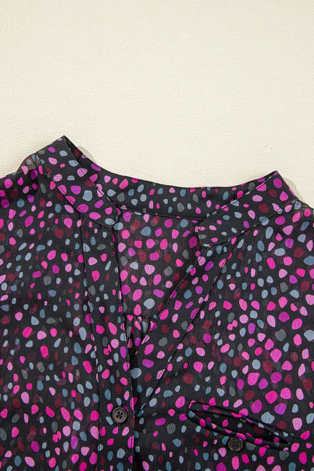 Grape Wine Polka Dot Printed Buttoned Casual Shirt - Love Salve